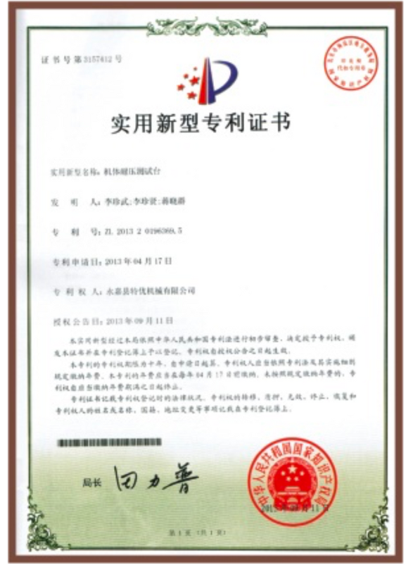 A valve hydraulic testing stand